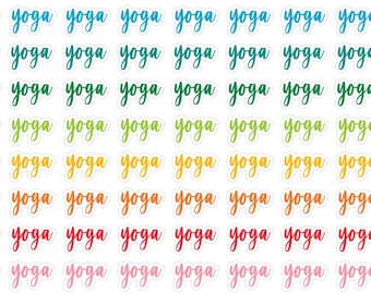 132 pegatinas del planificador de redacción de yoga, pequeñas pegatinas del planificador de yoga, pegatinas del planificador de entrenamiento, pegatinas de ejercicio Bujo Yoga. F-132