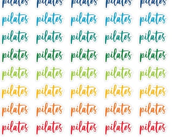 88 pegatinas del planificador de redacción de Pilates, pequeñas pegatinas del planificador de Pilates, pegatinas del planificador de entrenamiento, pegatinas del ejercicio Bujo Pilates. F-133