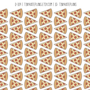 119 Pizza Slice Planner Stickers, Erin Condren Life Planner Stickers, Food Planner Stickers, Meal Planner Stickers. D-109