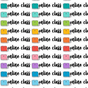 45 Online Class Planner-stickers, Tiny School Planner-stickers, College Planner-stickers, School Bullet Journal Planner-stickers. G-100