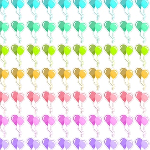 90 Ballon Aufkleber, kleine Geburtstag Planer Aufkleber, Feier Planer Aufkleber, Bujo Aufkleber. L-137.