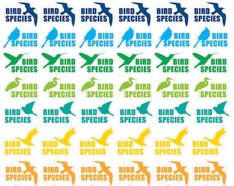 Bird Species Header Planner Stickers, Bird Watching Planner Stickers, Hobby Planner Stickers, Happy Planner Birding Bujo Stickers. L-231