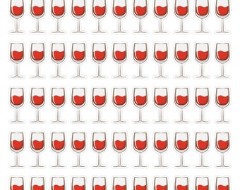 77 Wine Glass Planner Stickers, Tiny Planner Stickers, Happy Hour Drink Stickers, Weekend Wine Stickers, Wine Bujo Stickers. L-172