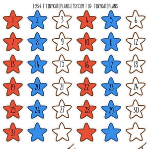 Stickers agenda couverture date étoile du 4 juillet, Stickers agenda compte à rebours calendrier d'été, Stickers Bullet Journal de l'indépendance. E-262