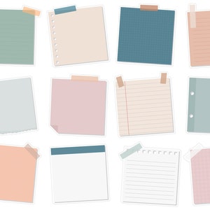 12 autocollants pense-bête, bloc-notes autocollants, autocollants vierges pour boîte à griffonnages, autocollants Bujo, autocollants tâches à faire. E-193