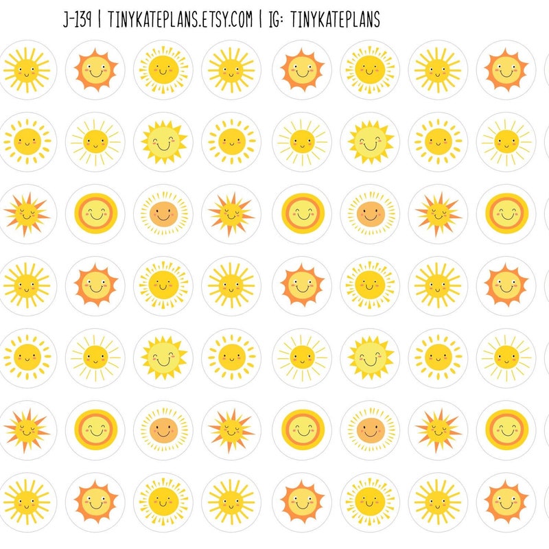 Sun Stickers - Etsy