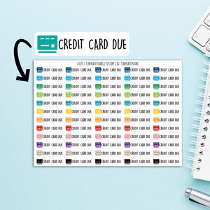 60 Creditcardbetalingsherinnering Planner Stickers, Happy Planner Bill Payment Stickers, Bullet Journal Payment Stickers, Bill Stickers. L-223