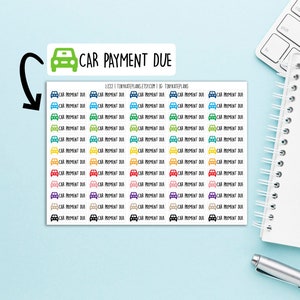 60 Auto Betaling Herinnering Planner Stickers, Happy Planner Bill Betalingsstickers, Bullet Journal Betalingsstickers, Bill Stickers. L-222