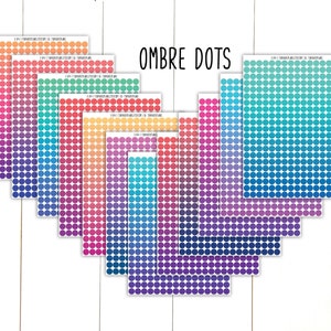 Tiny Ombre Dot Planner Stickers, Colorful Mini Dot Calendar Planner ...
