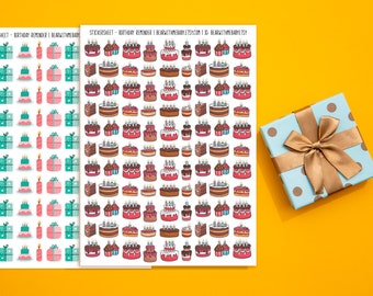 100 Tiny Birthday Reminder Planner Stickers, Cake Tiny Planner Stickers, Monthly Calendar Stickers, Birthday Bujo Planner Stickers. L-100.
