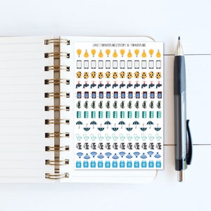 144 WOORDLOZE kleine betalingsherinnering planner stickers, kleine planner stickers, maandelijkse kalender stickers, Bujo planner stickers. L-240