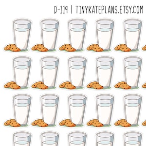 81 Cookies & Milk Planner Stickers, Tiny Planner Stickers, Food Planner Stickers, Sweets Planner Stickers, Cookies Bujo Stickers. D-119