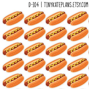 91 kleine Hot Dog Planer Aufkleber, Mahlzeit Aufkleber, Essen Planer Aufkleber, Süße Lebensmittel Aufkleber. D-104