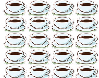 98 Coffee Cup Planner Stickers, Tiny Planner Stickers, Drink Planner Stickers, Beverage Planner Stickers, Coffee Bujo Stickers. D-118
