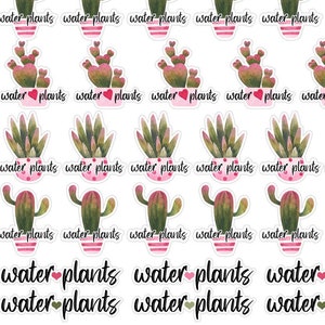 77 pegatinas del planificador de plantas de cactus de agua, pegatinas del planificador de recordatorios diminutos, pegatinas del planificador de la dama de la planta, pegatinas de la planta del diario de balas. L-143