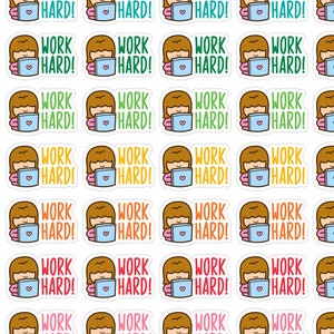 91 pegatinas del planificador de trabajo duro, pegatinas del planificador de trabajo de Erin Condren, pegatinas del diario de balas del trabajo duro, pegatinas lindas del ordenador portátil del trabajo. L-144