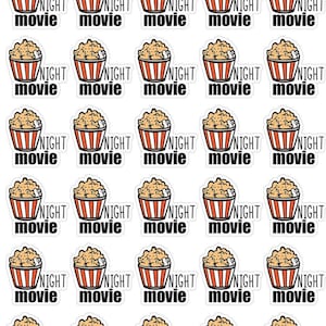 80 adesivi per l'agenda dei popcorn della serata al cinema, piccoli adesivi per l'agenda della serata al cinema, adesivo promemoria Bujo. L-145