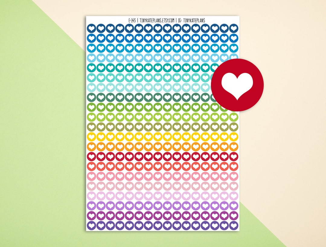 Tiny Heart Dot Planner Stickers, Colorful Mini Dot Planner Stickers ...