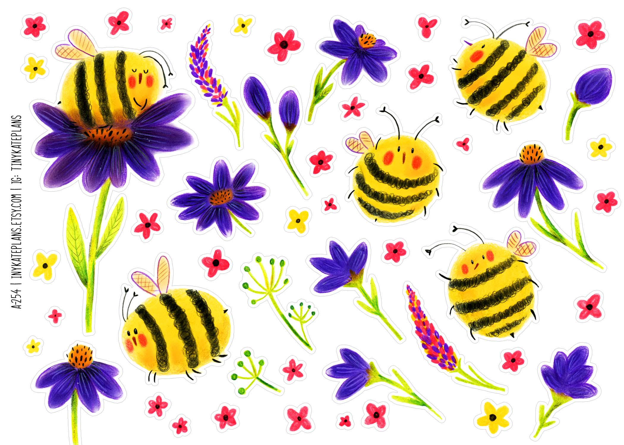 Happy Bumblebee Planner Stickers, Spring Planner Stickers, Easter ...