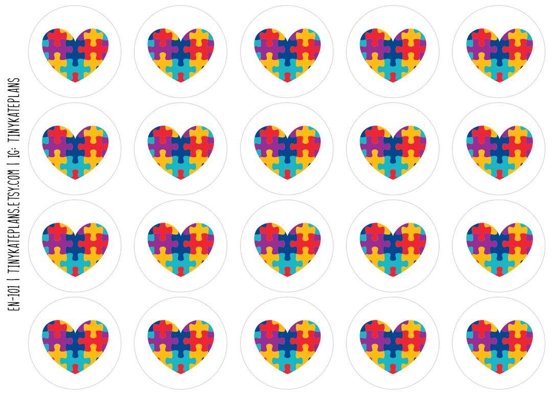 Autism Awarness Heart Envelope Seal Stickers, Colorful Autism Envelope ...