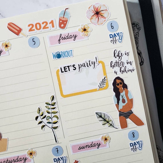 Day Off Dots Planner Calendar Scrapbooking Crafting Stickers - Multi Color - Clear
