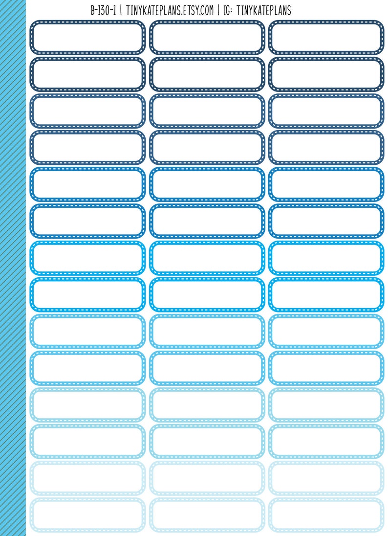 42 Quarter Box Stitched Rainbow Planner Stickers, Erin Condren VERTICAL ...