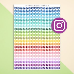 Tiny Instagram Dot Planner Stickers, Colorful Mini Dot Icon Planner ...