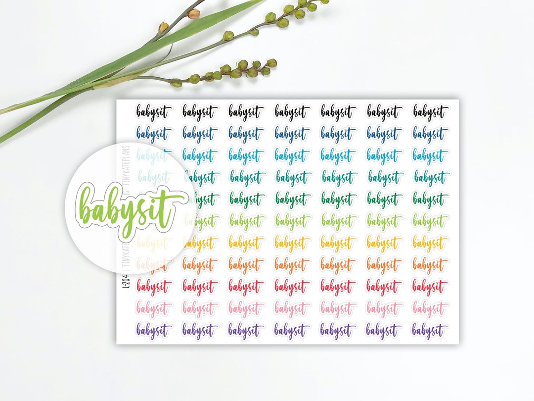 77 Babysit Script Planner Stickers, Babysitting EC Life Planner ...