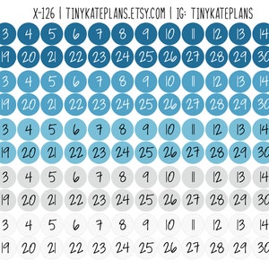 155 pequeñas pegatinas del planificador de puntos de fecha de color de invierno, pegatinas del planificador de portada de fecha redonda, pegatinas del diario de balas de invierno de puntos de fecha. X-127.