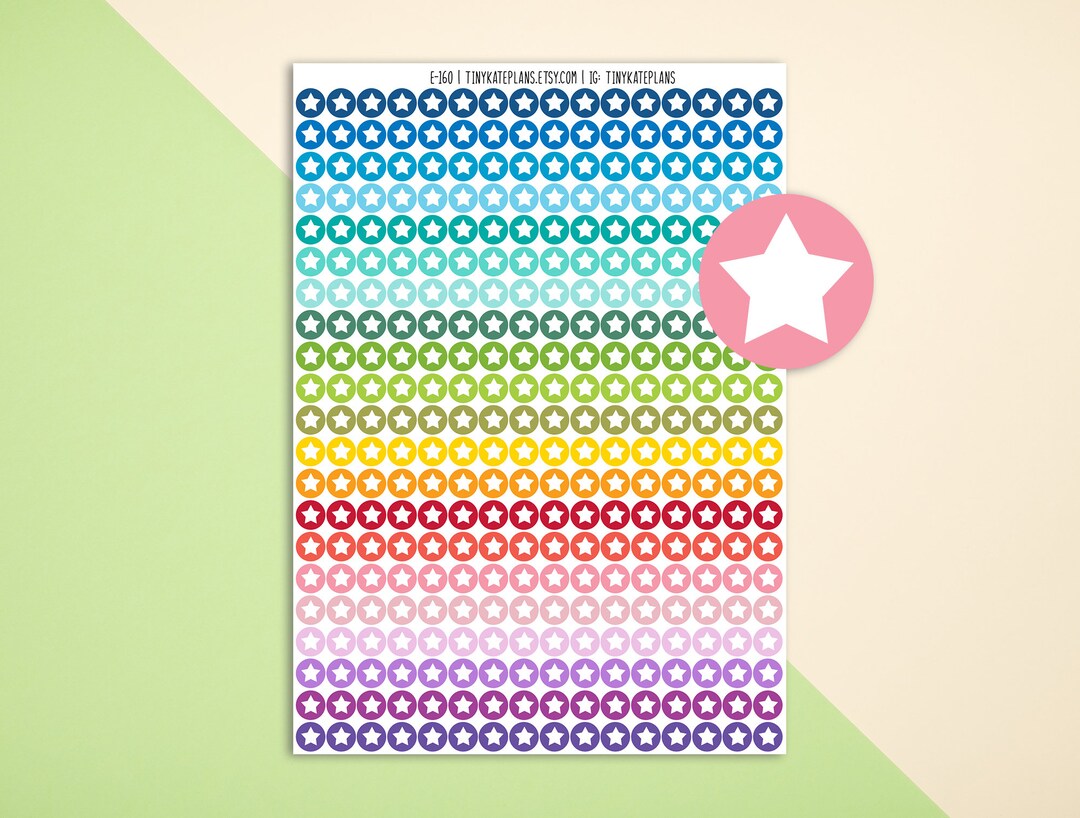 Tiny Star Dot Planner Stickers, Colorful Mini Dot Planner Stickers ...
