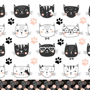 Cute Cat Faces Planner Stickers, Cat Lover Planner Stickers, Cat Stickers, Bullet Journal Stickers, Funny Cats Bujo Stickers. A-128.