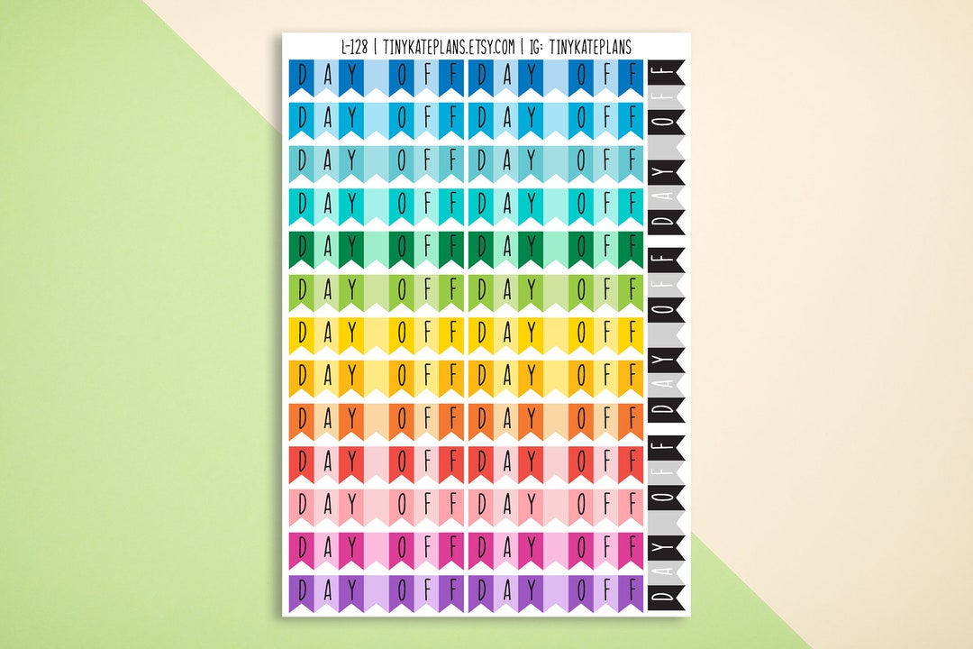 Day off Flag Planner Stickers, Erin Condren Life Planner Stickers ...