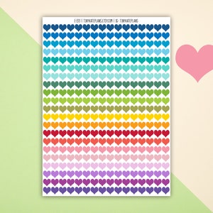 336 Tiny Heart Dot Planner Stickers, Colorful Mini Heart Planner Stickers, ECLP Stickers, Bullet Journal Heart Stickers. E-133.