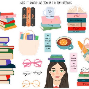 Autocollants pour agenda de rentrée scolaire, autocollants pour agenda de lecture de livres, autocollants pour carnet de notes, lecture Bujo. G-115