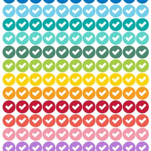 Tiny Check Mark Dot Planner Stickers, Colorful Mini Dot Planner ...