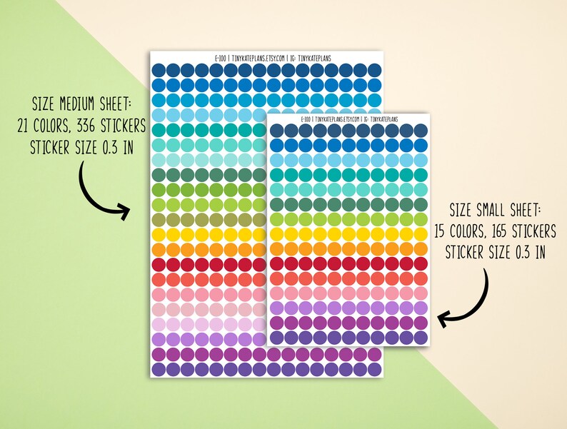 Tiny Dollar Dot Planner Stickers, Colorful Mini Dot Money Planner ...