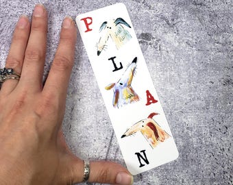 ONE 2x6.25 Dog Bookmarks, Dog Drawing Bookmarks, Dog Illustration Bookmark, Bookworm Bookmark, Cute Dog Bookmark, Small Bookmark. BK-100