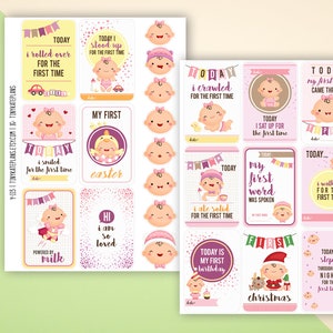 15 stickers pour bébé fille, stickers pour baby shower de bébé garçon, stickers pour bébé Bullet Journal, sticker cadeau de baby shower grossesse. Y-113