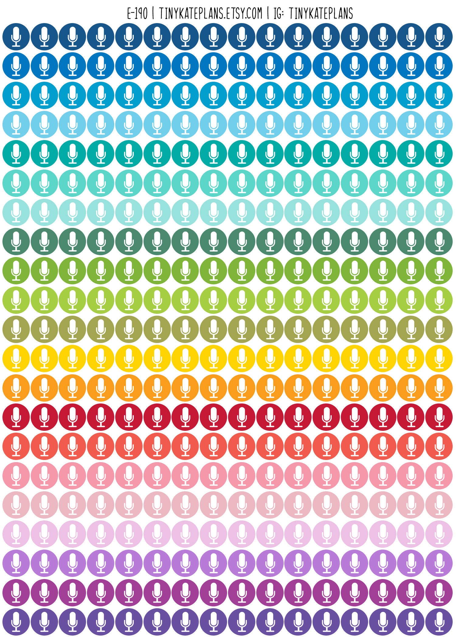 Tiny Podcast Dot Planner Stickers, Colorful Mini Dot Icon Planner ...