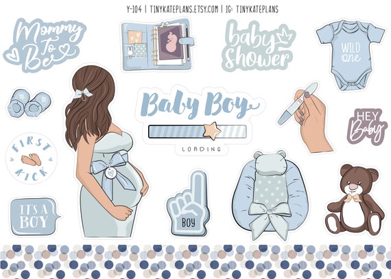 Baby Boy Moma Planner Stickers Baby Shower Planner Stickers | Etsy