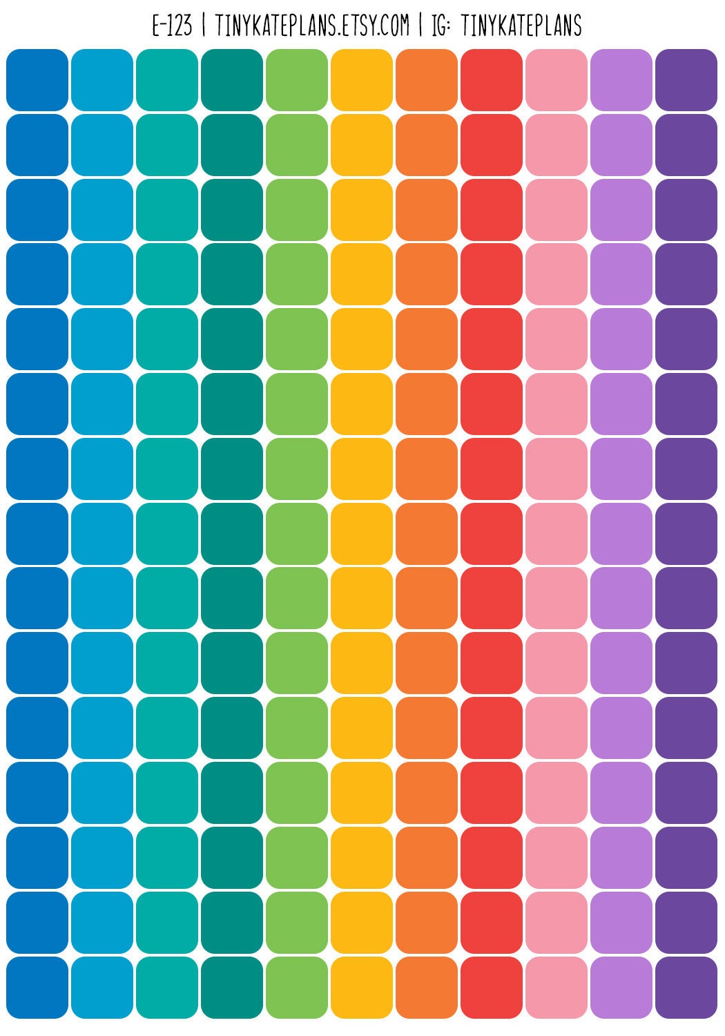 165 Tiny Dot Square Bright Colors Planner Stickers. Erin Condren Life ...