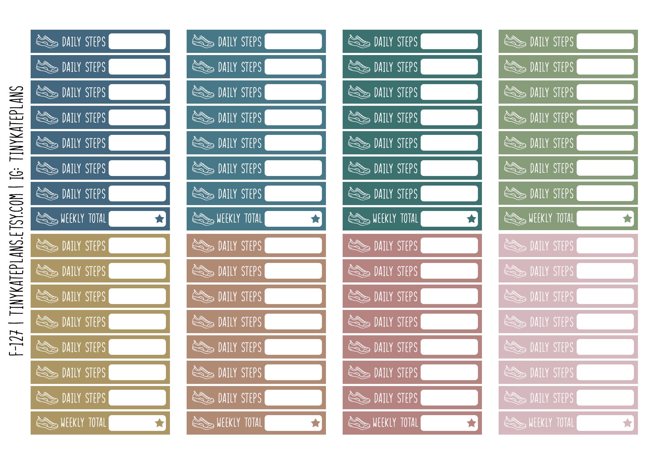 72 Step Tracker Stickers for Erin Condren Life Planner, Fitness Planner ...