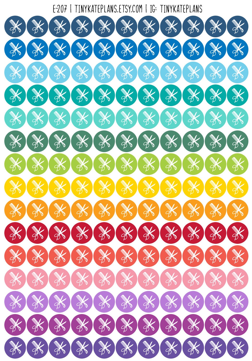Tiny Hair Appointment Dot Planner Stickers, Colorful Mini Dot Icon ...
