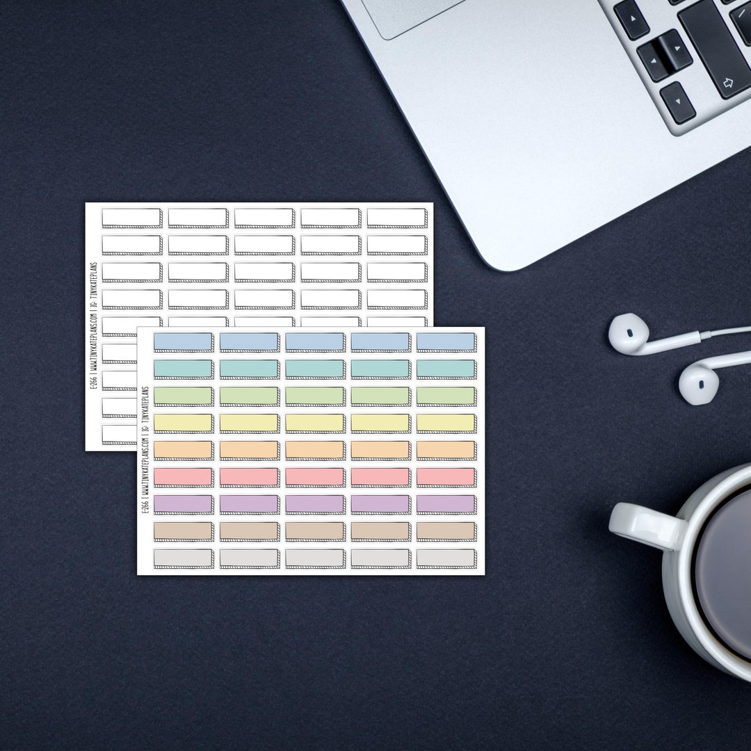 Sticker Header System 45 Blank Doodle Style Header Planner Stickers, Bujo Style Planner ...