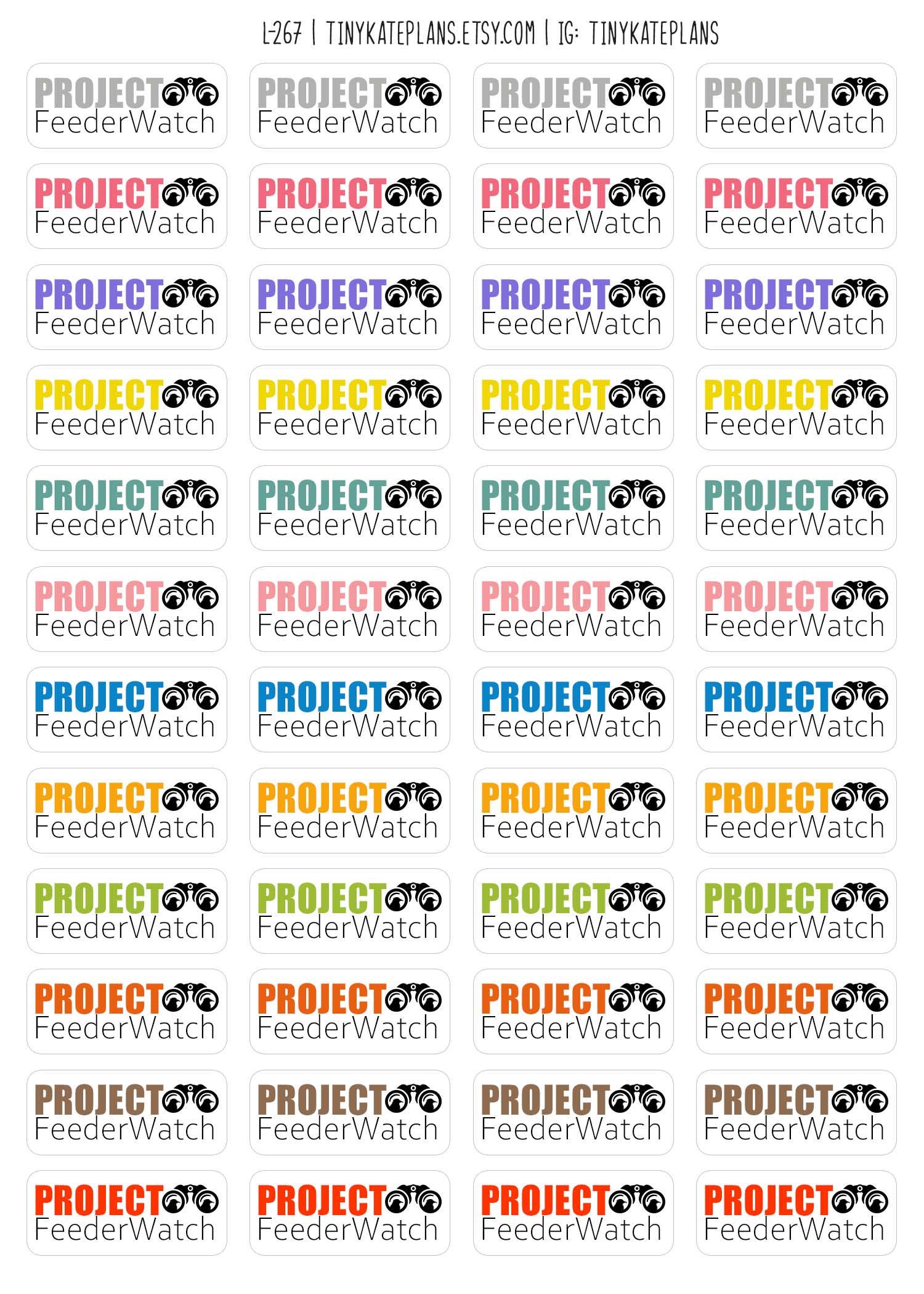 Wathcing Sticker 48 Project Feeder Watch Planner Stickers, Bird Watching Planner ...