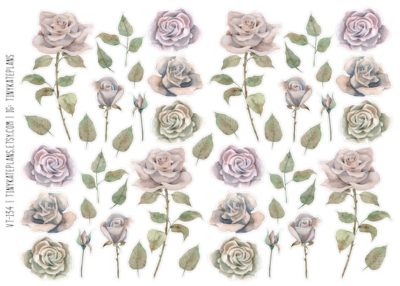 Vintage Style Flower Stickers