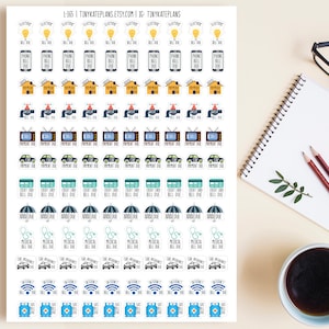 96 of 120 kleine betalingsherinneringen plannerstickers, kleine plannerstickers, maandkalenderstickers, Bullet Journal plannerstickers. L-165
