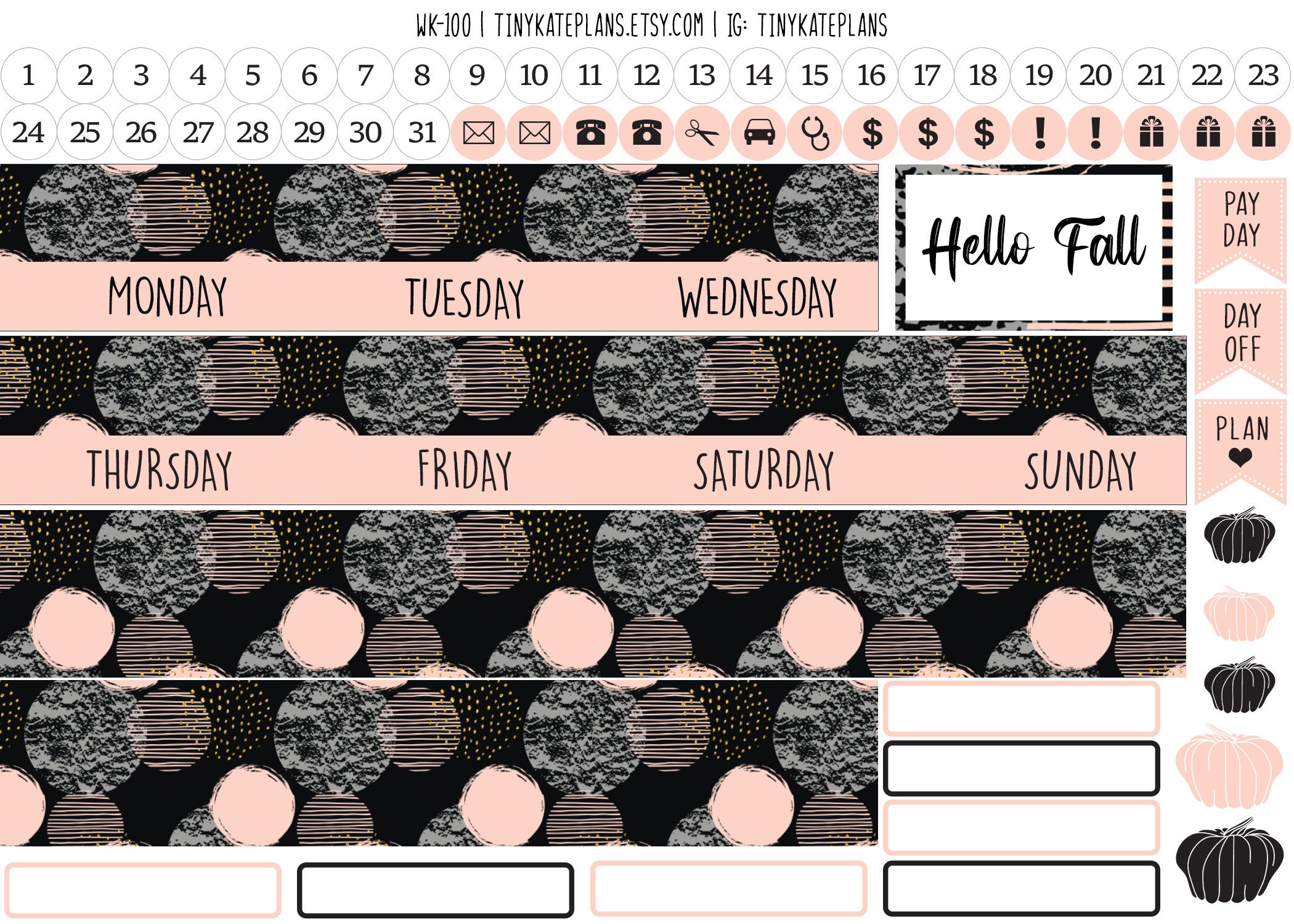 Pink Cozy Fall Weekly Planner Sticker Kit for Erin Condren Life Planner ...