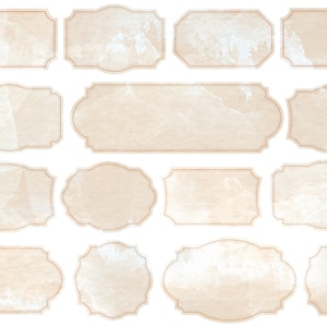 Vintage blanco manchado etiqueta pegatina efímera para basura o diario de balas, artesanía de papel, álbum de recortes, fabricación de tarjetas, kit de inicio de correo feliz VT-121