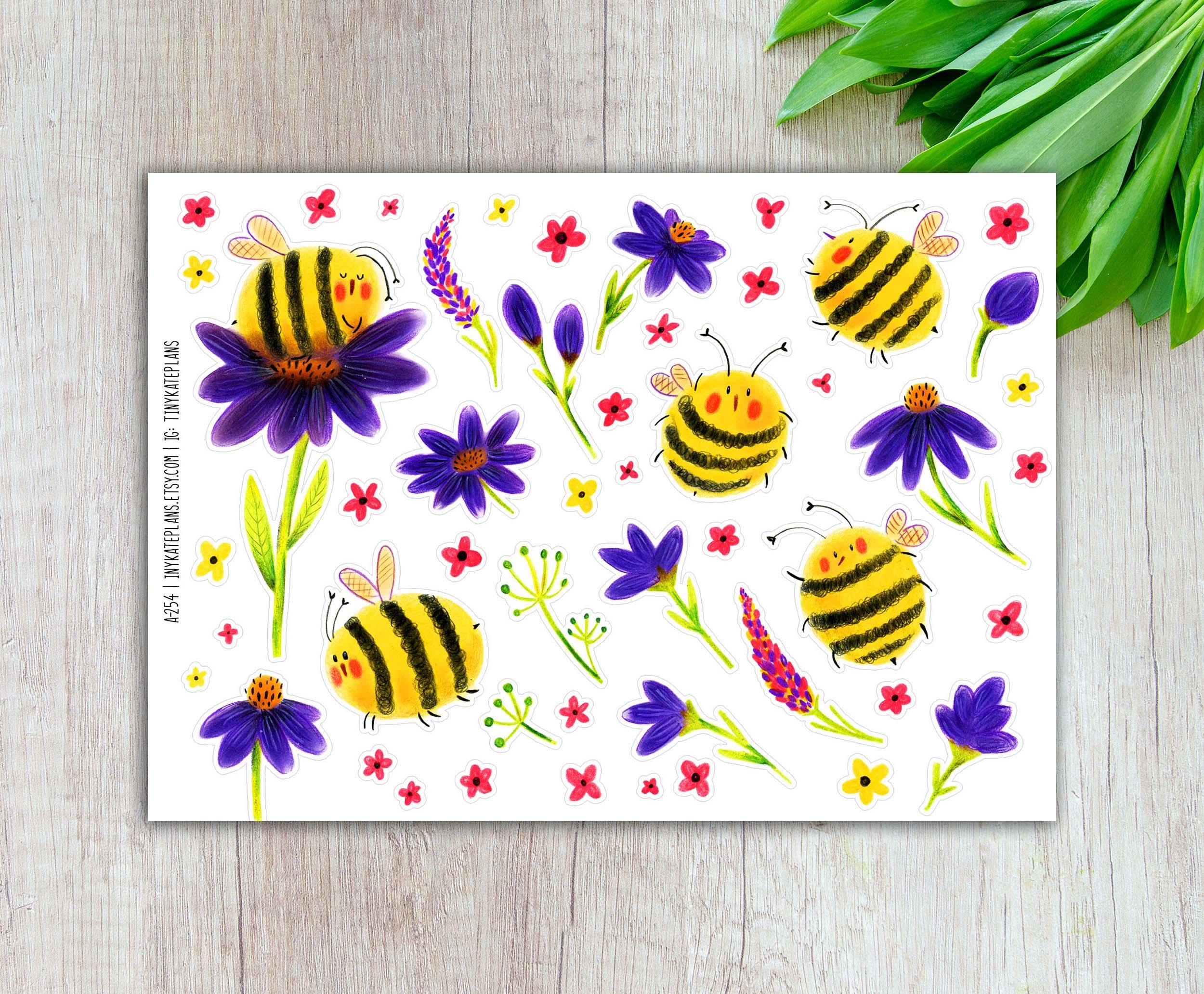 Happy Bumblebee Planner Stickers, Spring Planner Stickers, Easter ...